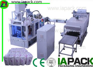 1 kg-2 kg Mehl Papiertüte Verpackungsmaschine 6-22 Taschen / min 7kw Leistung mit Schrumpfen