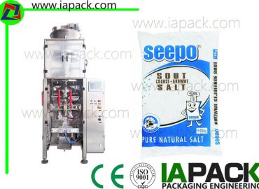 500g 1000g Salz Absackmaschine mit volumetrischen Becherfüller für Seitenfaltenbeutel Genauigkeit 0,2 bis 2g