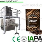 automatische Kaffeebohnen Verpackungsmaschine stehen Beutel Reißverschluss Füllstoff Sealer