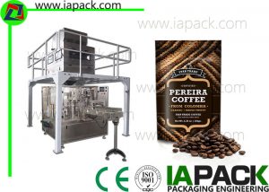 automatische Kaffeebohnen Verpackungsmaschine stehen Beutel Reißverschluss Füllstoff Sealer